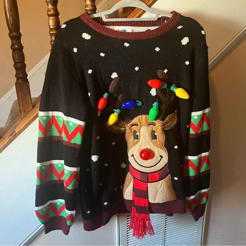 JOYIN Rudolph the Red Nosed Reindeer Christmas Sweater *lights do not work*